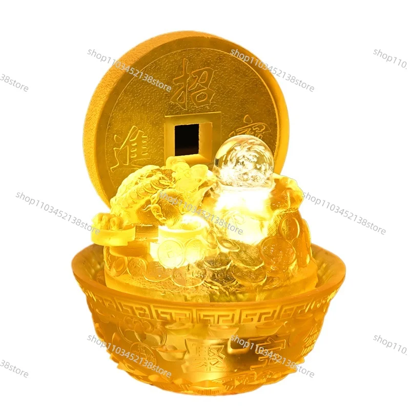 

Fengcai Jubao Circular Office Desktop Lucky New Chinese-style Flowing Water Tea Room Decorative Flowing Water Ornament