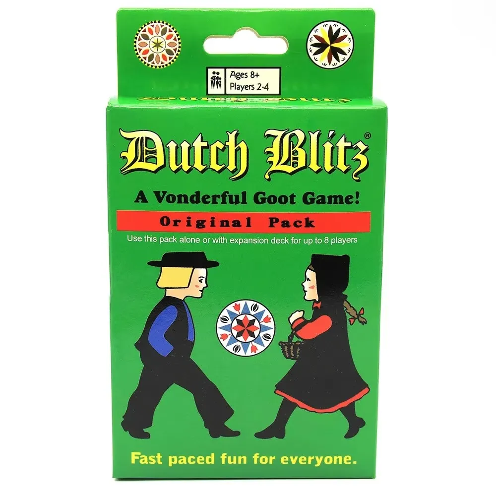 

Dutch Blitz El juego de cartas оригинальная быстродействующая емкостью 160 cartas, быстрое и быстрое мощное крысное обслуживание, гранут знакомодная крышка, интеллект