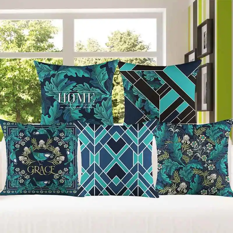  Printed European Style Sofa Pillow Cover Soft Plush Throw Pillow Case Bed Headboard Cushion Cover Home New Model