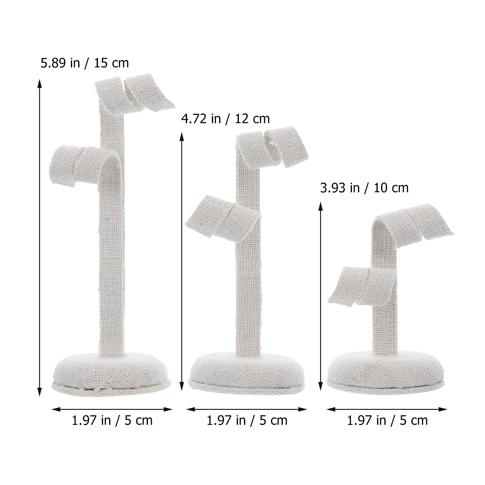 3Pcs Earring Studs Display Racks Jewelry Holder Linen Organizer for Bathroom Bedroom Jewelry Show Stand Showing Rack