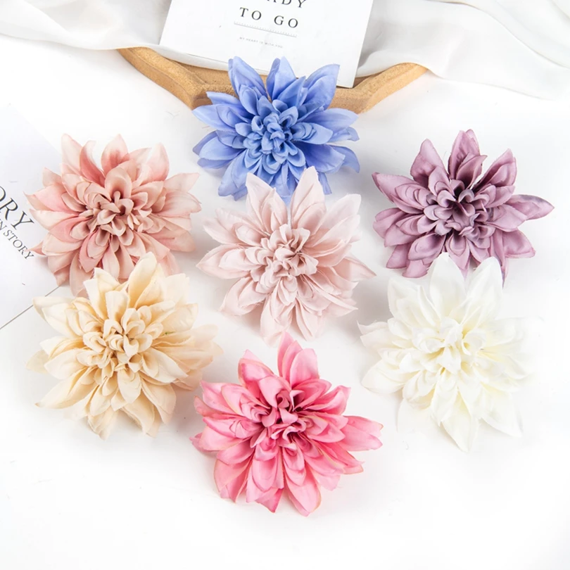 Artificial flower Silk dahlia gerbera Home festival hairpin Outdoor Garden  Decor Ornaments wreath Diy candy box Wedding brooch