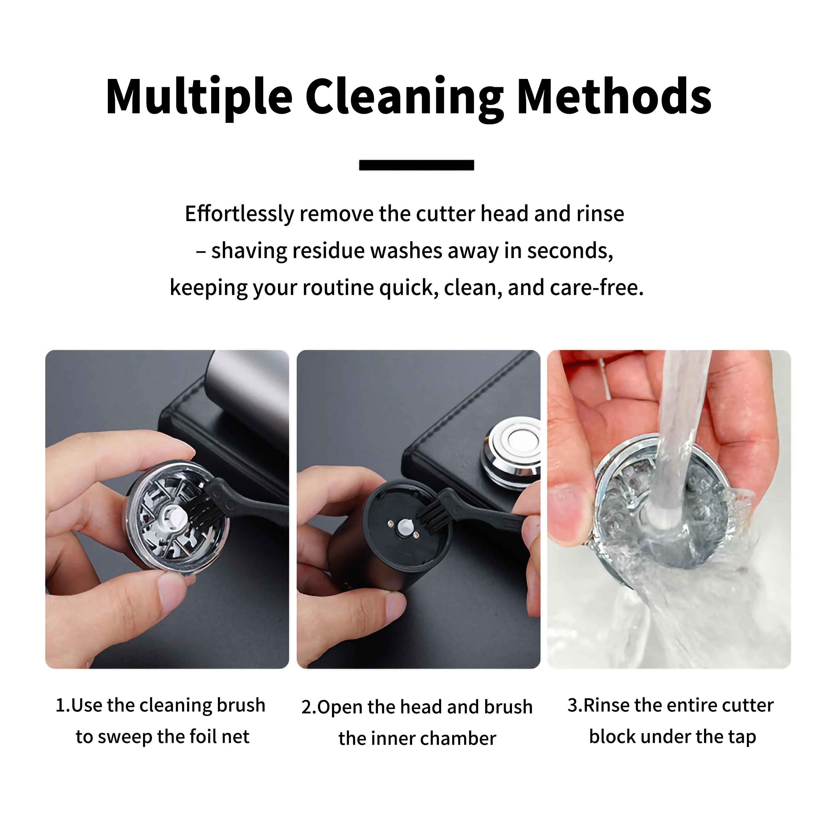 Elektrisch scheerapparaat voor mannen Mini-reisscheermachine Wasbaar Draagbaar Baardtrimmer voor heren Scheermes USB Oplaadbaar en wasbaar