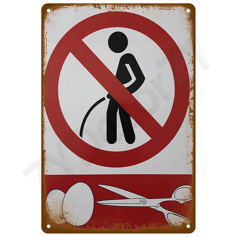 High Definition Tin Sign Vintage Warning Funny Retro Metal Wall Art Decor Set for Garage Man Cave Bar Pub Home Bathroom Kitchen - view 5