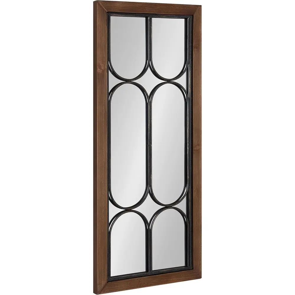 

Зеркало Windowpane RecWall, 13 x 30 дюймов, коричневый орех, декоративное прямоугольное зеркало с натуральной геометрической железной накладкой и высоким обрамлением.
