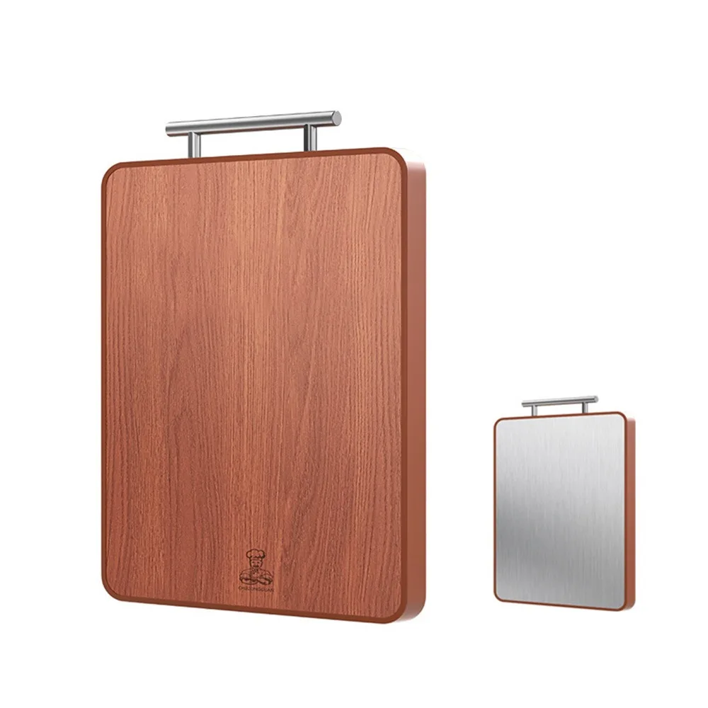 

Двусторонняя разделочная доска из нержавеющей стали. Антибактериальная разделочная доска из черного дерева. Разделочный блок с защитой от плесени и ржавчины.