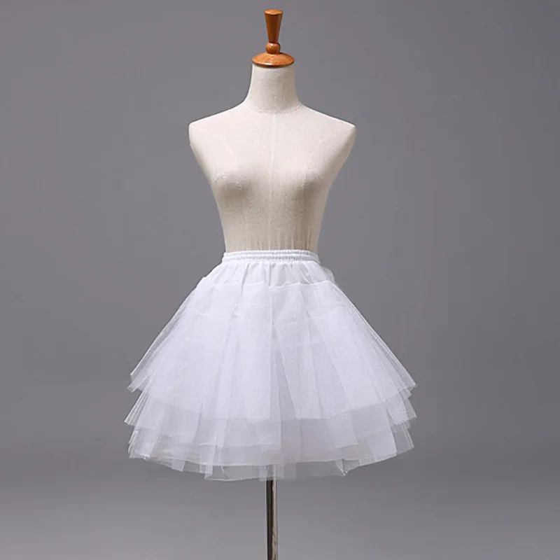 2022ผู้หญิงสั้น Petticoats สาย3ชั้น Underskirt สำหรับงานแต่งงานชุด Jupon Cerceau Mariage สีขาว2สี