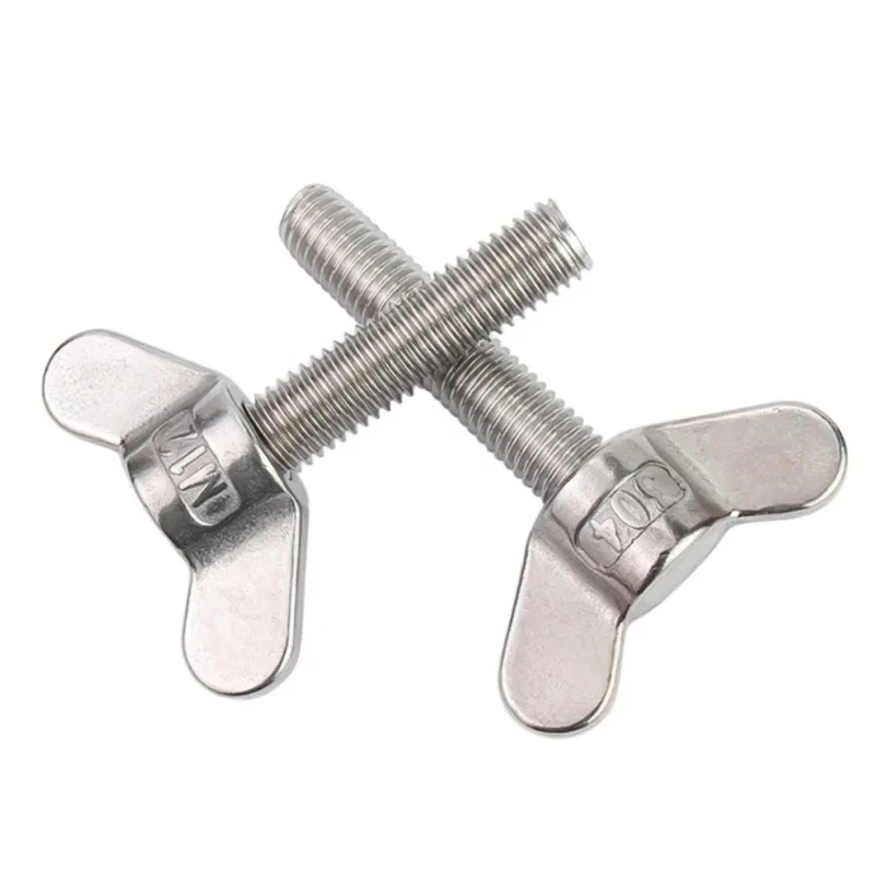 Tornillo de mariposa de acero inoxidable 304 M4 M5 M6 M8 M10 M12 M14 M16 tornillo de pulgar de cabeza de ala tornillos de pulgar de perno de ajuste Yuanbao