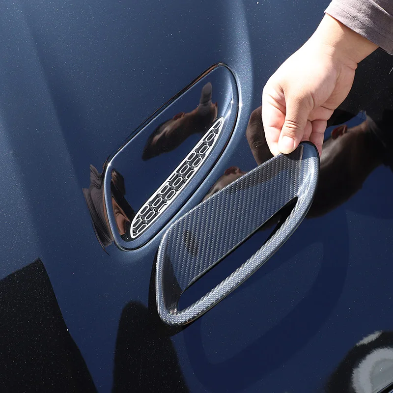 For Jaguar F-Type 2021-2024 Car styling Real Carbon Fiber Car Hood Vent Decoration Sticker External Accessories