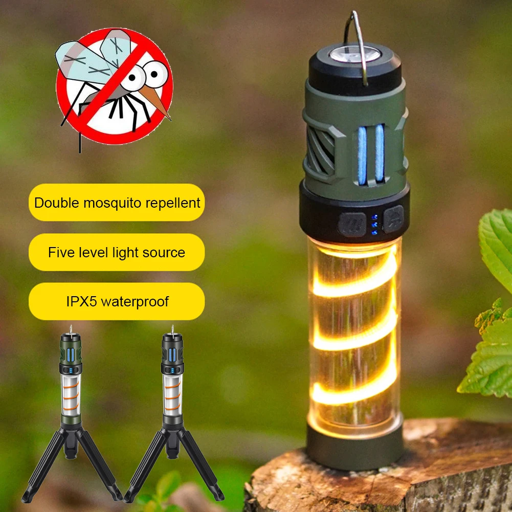 

Mosquito Killer Lamp Portable Lantern Camping Tent Mosquito Repellent Large Capacity Lighting Flashlight With Triangle Bracket