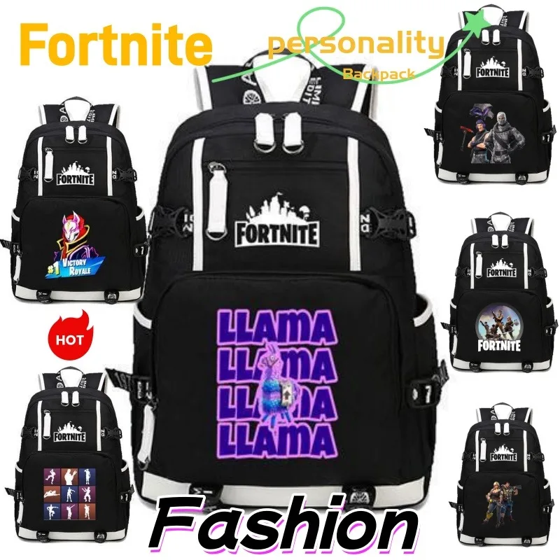 

Рюкзак Fortnite, милый и модный, креативный, персонализированный, с мультяшными персонажами, унисекс, студенческий рюкзак, подарок на день рождения для друзей.
