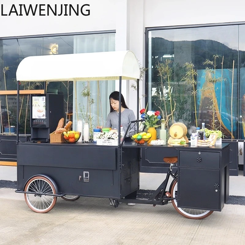 

SGF dining car wrought iron three-wheel night market stall outdoor movable display car