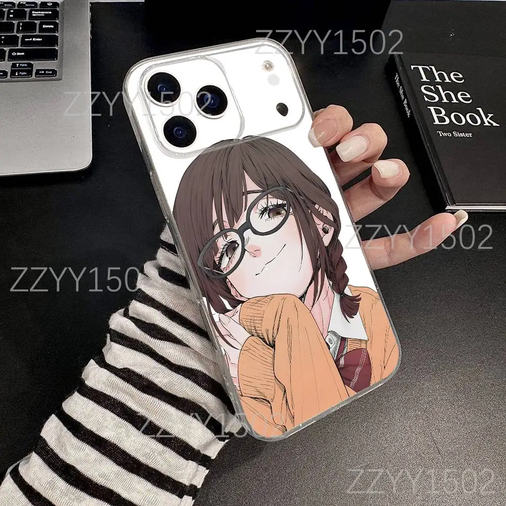 حافظة هاتف K-Kaoruko Waguri لهاتف iPhone 17,16,15,14,13,12,11 Pro,Max,Plus,X,XS,XR,SE4,E Mini شفافة ناعمة