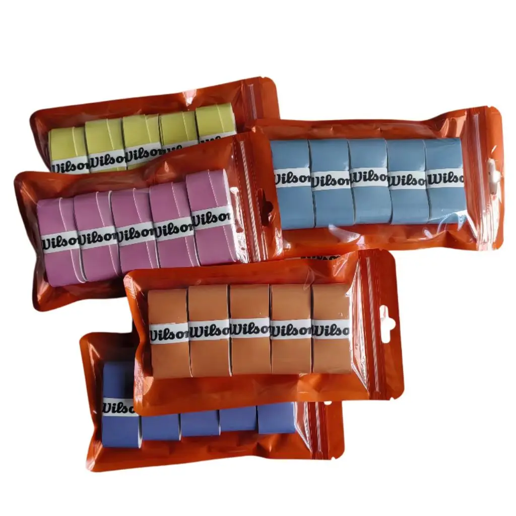 Wilson 5 Peças Fita Antiderrapante Gradiente para Cabo de Raquete de Badminton e Tênis, Overgrip de Borracha para Esportes ao Ar Livre