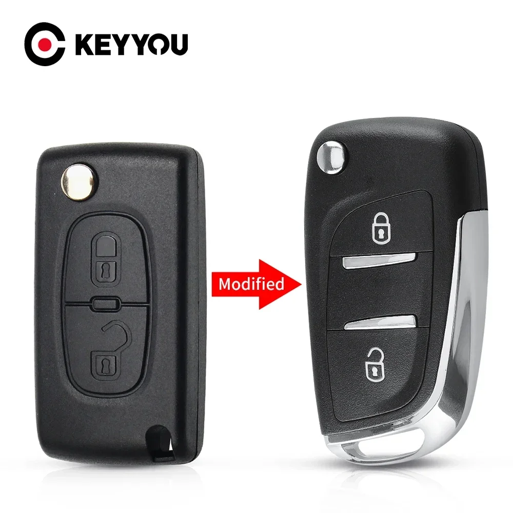 

KEYYOU Modified Version For Peugeot 207 307 407 408 For Citroen C4 C2 CE0536 CE0523 Car Key Shell Case HU83/VA2 Blade