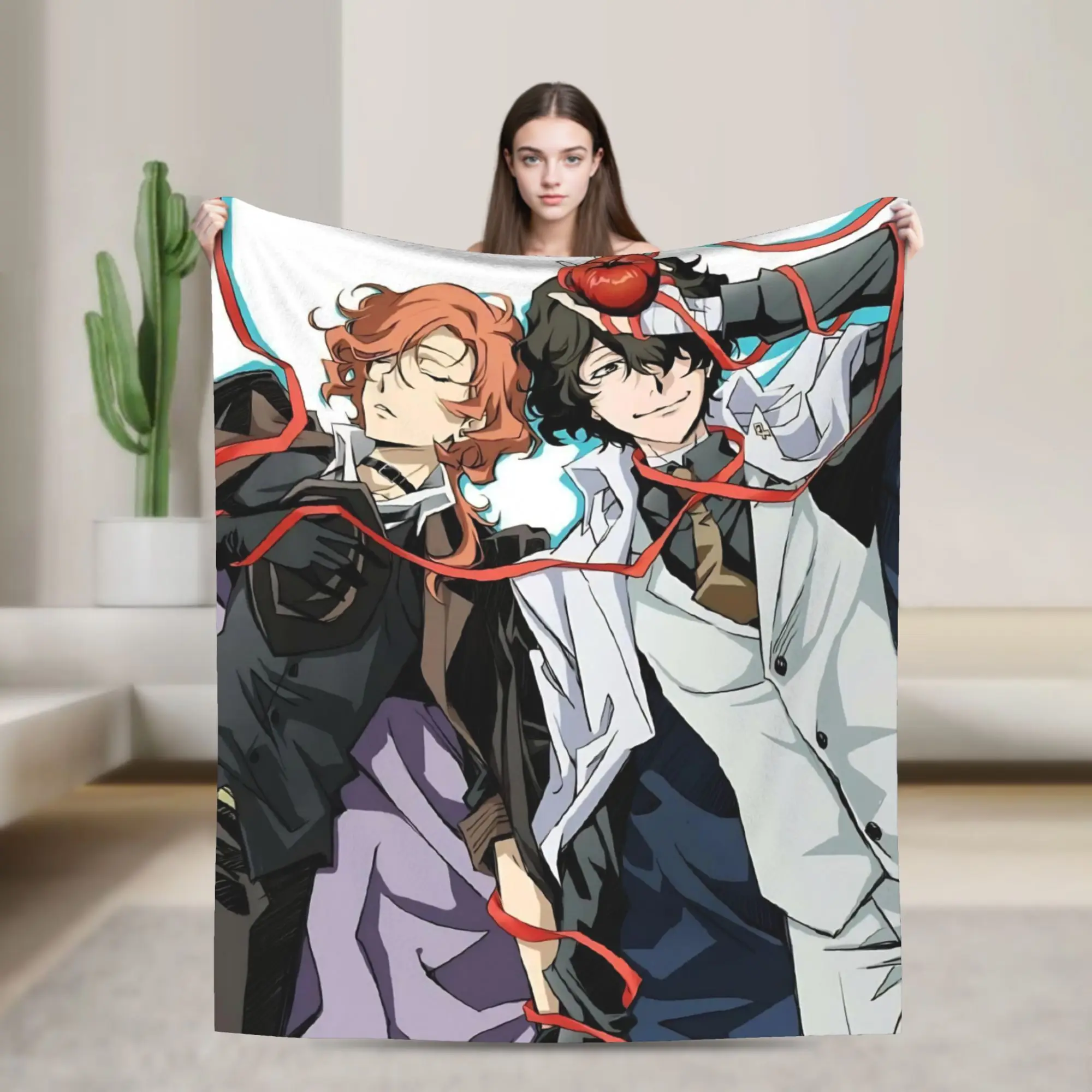 Dazai Bungo Stray Dogs   Blanket  Super Soft Print Plush Bedding Throws For Kids Adult Couch Bed Flannel Bedspread Bed Cover