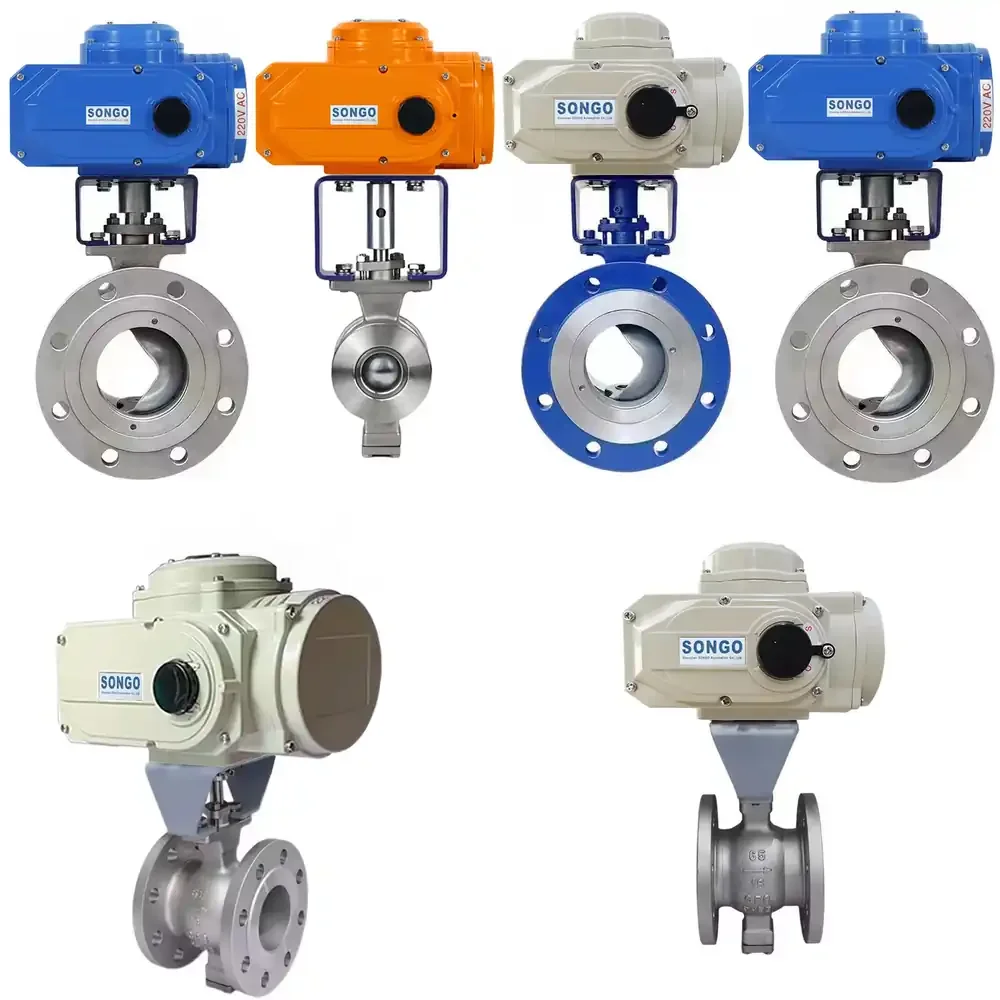 

DN50 2 Inch 12V 24V Ss304 Stainless Steel Electric Actuator V Type Segment Flange Water Proof Motorized Ball Valve