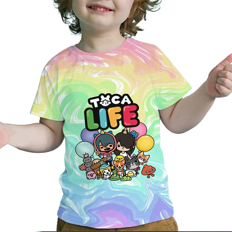 Crianças toca life world impressão 3d camisetas meninos meninas dos desenhos animados t camisas da criança crianças anime camisetas streetwear camisetas camiseta