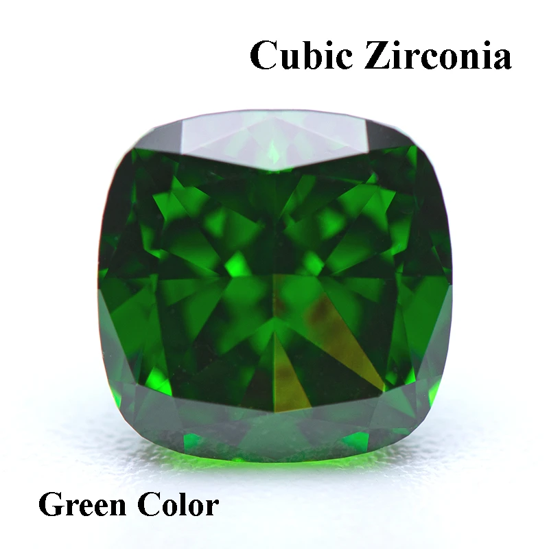 

Cubic Zirconia Crushed Ice Cut Green Color Square Cushion Shape Charms Beads for Diy Jewelry Making Materials No Certificate