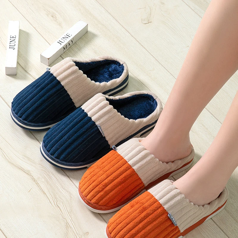 Women Winter Home Slippers Cartoon Nonslip Soft Men Winter Warm House Spa Slippers Indoor Bedroom Lovers Outdoor Shoes