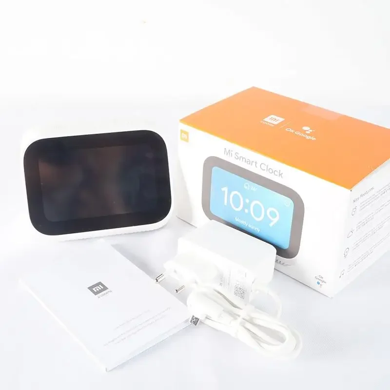 Xiaomi Mi Smart jam AI versi Global, pengeras suara layar sentuh Bluetooth 5.0 jam Alarm koneksi WiFi Ok Google Control