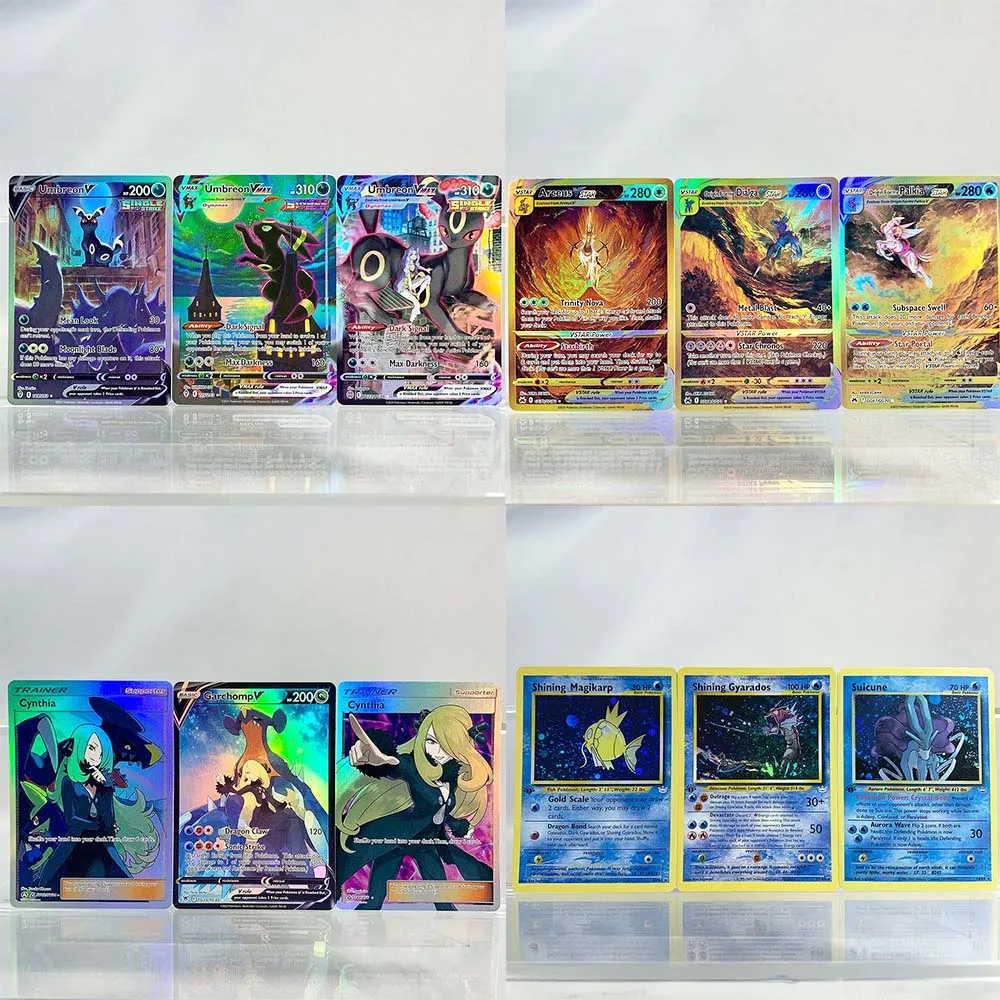 

3PCS Pokemon Cards Shining Game Trading Collection Cards Charizard/Mew/Umbreon/Gyarados/Garchomp Proxy Card