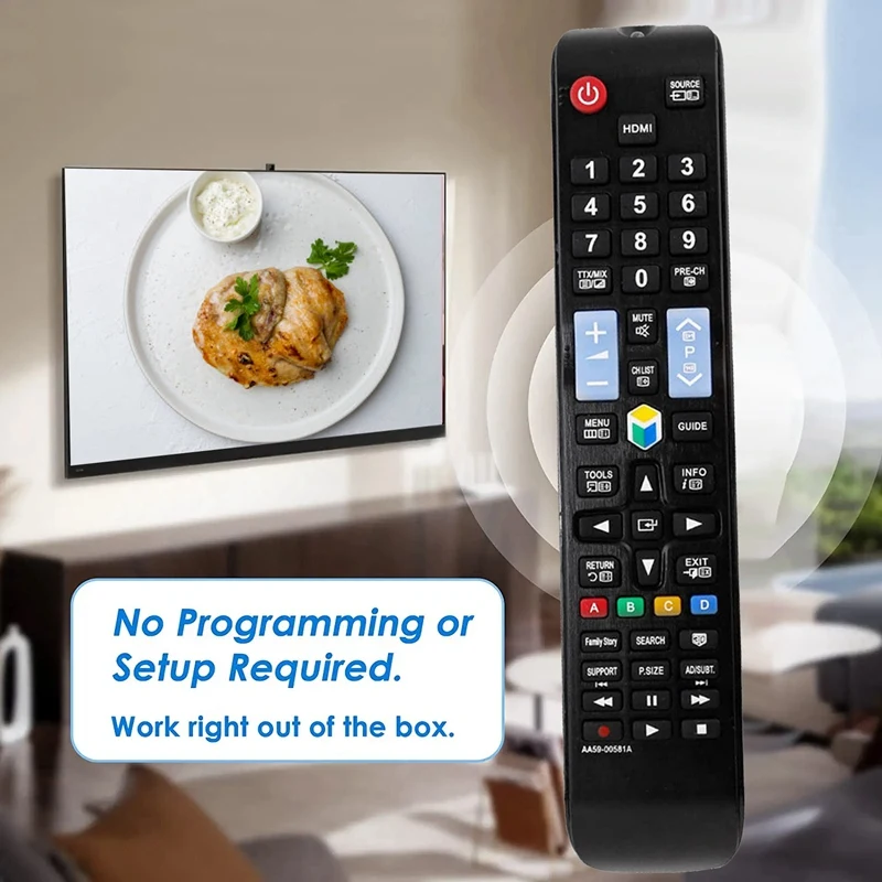 AA59-00581A Black Remote Control For Samsung LED LCD TV UN32EH4500 UN46ES6100F UN32EH5300 UN40EH5300F UN40ES6100F UN46EH5300F