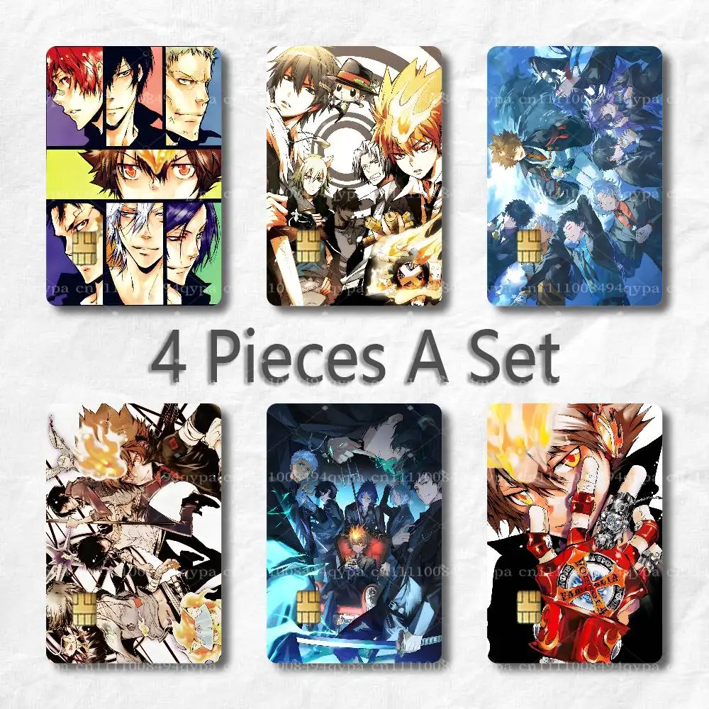 H-HITMAN REBORN Card Skin Sticker for Credit Debit Card Adhesive Skin Thin Card Decal Sticker Personalization Wrap 4 Pieces Set