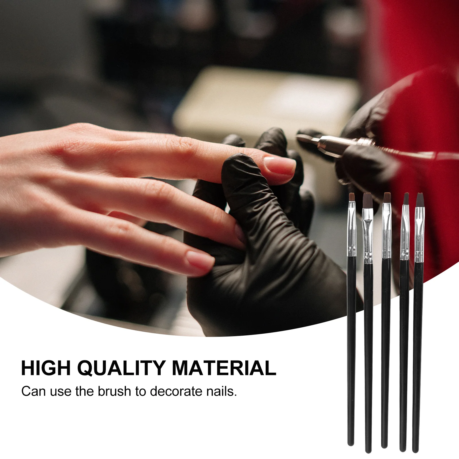 5 قطع مسمار فرشاة فنية مجموعة طلاء الأظافر مانيكير اللوحة فرش أدوات التفاصيل الدقيقة للأظافر الاكريليك كاذبة الطبيعية المهنية #1