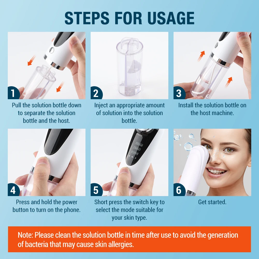 Blackhead Remover Micro Small Bubble Skincare Face Cleaner Machine Nourish With Nose Patch Remover Black Dots and Whiteheads