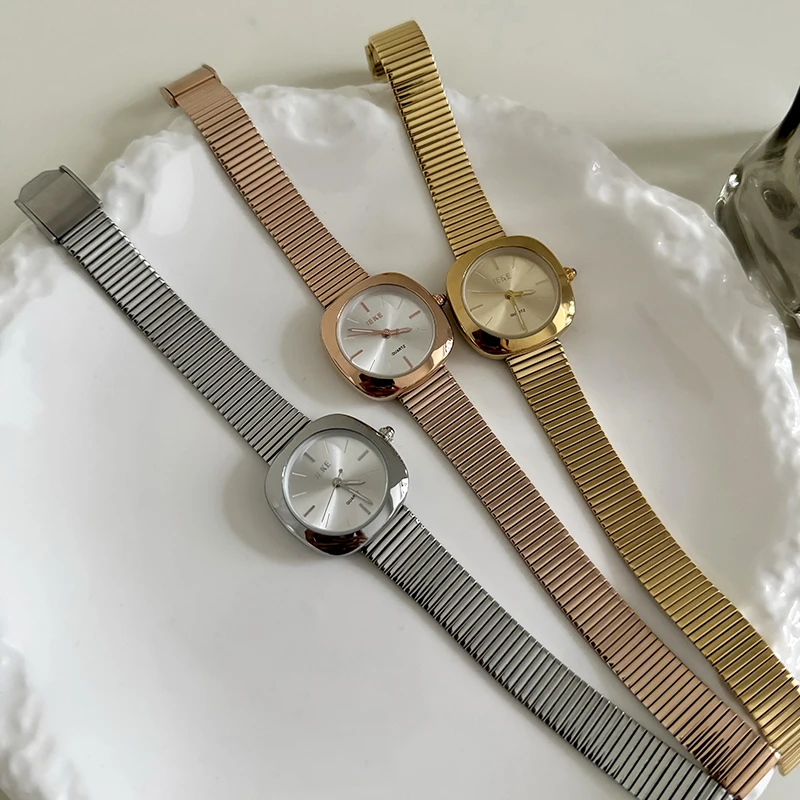 Women'S Watch, Original Korean Style, Simple Steel Strap, Elegant Design, Perfect Gift For Ladies, High-Quality Luxury Watch.