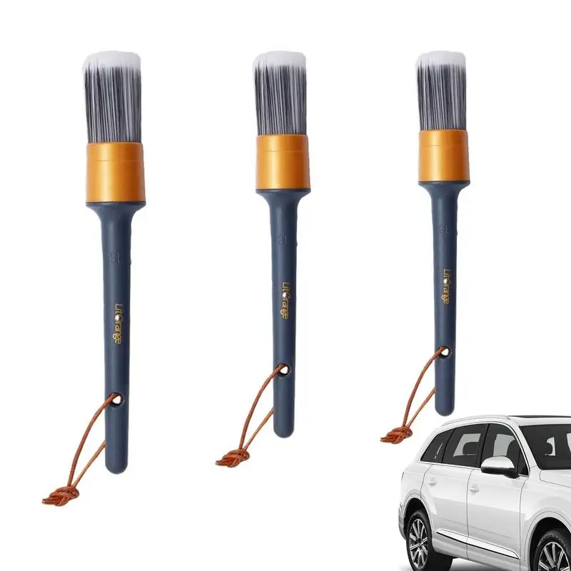 

Car Cleaning Brush Set No Scratch 3 Pieces Auto Brush Kit Give Efficient Cleaning For Cleaning Leather Seats Exterior Interior