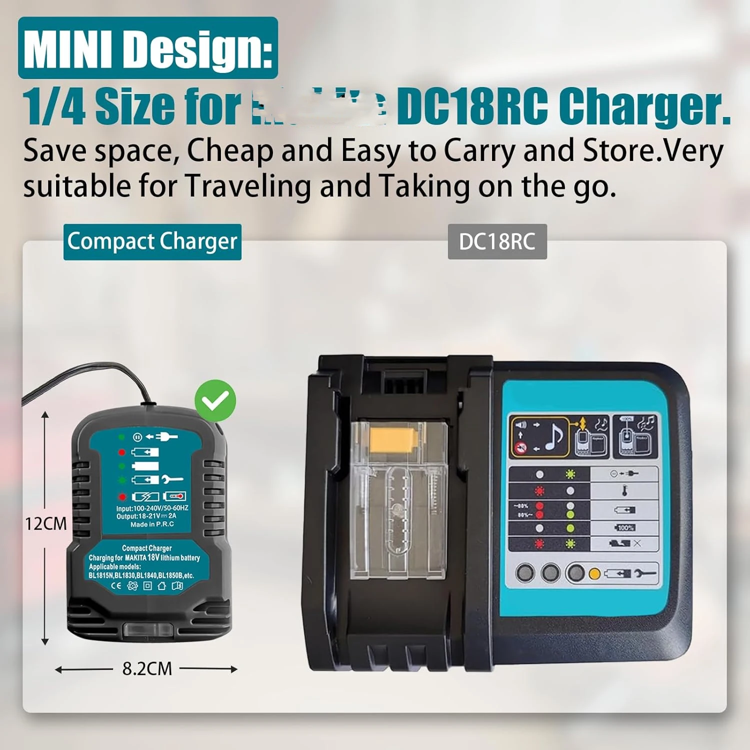 DC 12 V/24 V Li-ion Battery Mini Compact Car Charger Cigarette Lighter Plug With LED For Makita/Dewalt/Milwuakee 18 V Battery