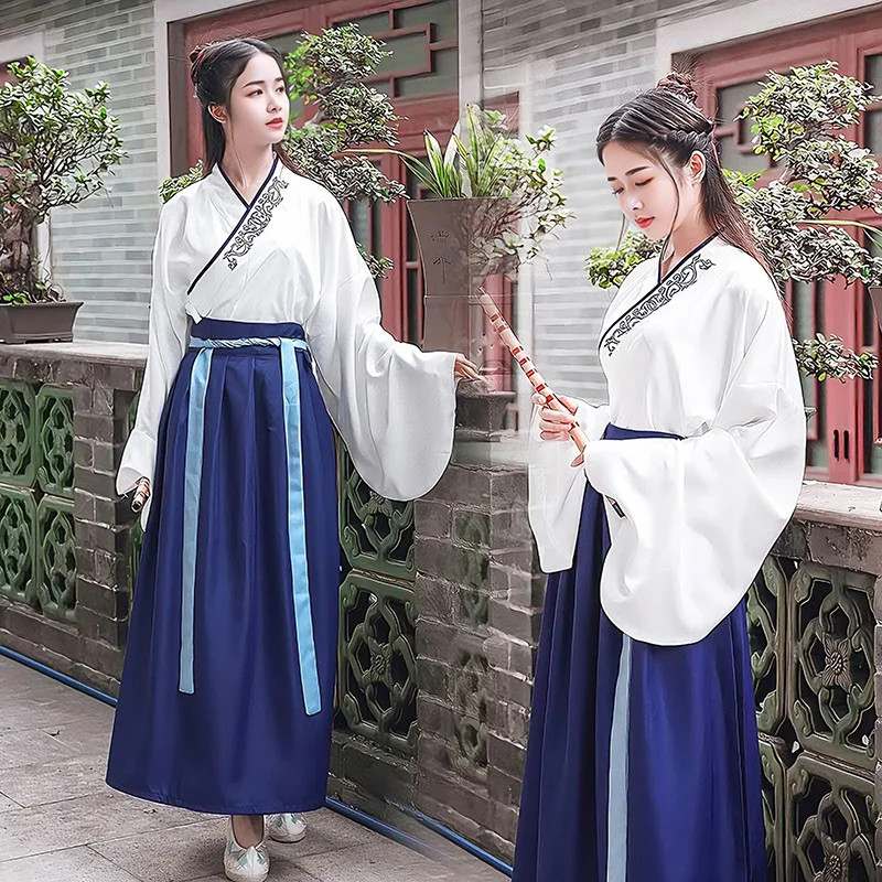 CLYFAN Chinese Traditional Martial Arts Costume 2-Piece Embroidered Cosplay Role Play Outfit