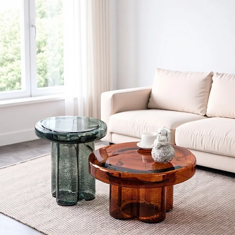 Petal tea table edge few Nordic simple creative corner few glass coffee table