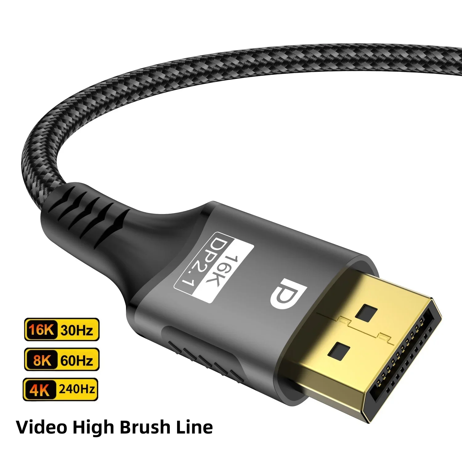 16K DP 2.1 8K@120Hz 4K@240Hz 80Gbps HDR Video Audio Displayport Cable Display Port for Laptop TV Xbox Projector Gaming Monitor
