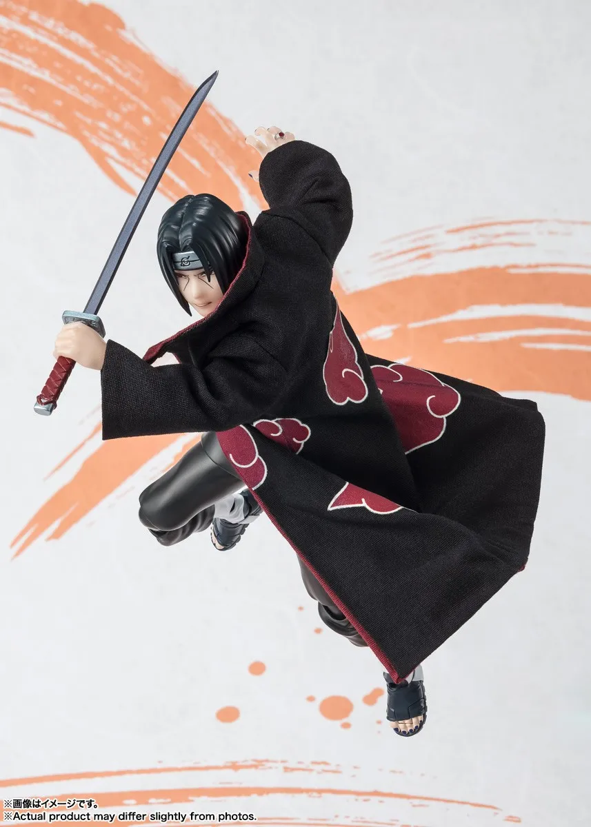 Original BANDAI S.H.Figuarts Uchiha Itachi NARUTOP99 Edition Anime Figure Toys PVC Model Naruto Shippuden Action Figurine Doll