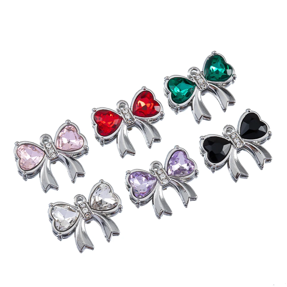 5pcs Metal Bowknot 14x17mm Colorful Charms Pendants for Women DIY Jewelry Necklace Earrings Bracelet Making Findings