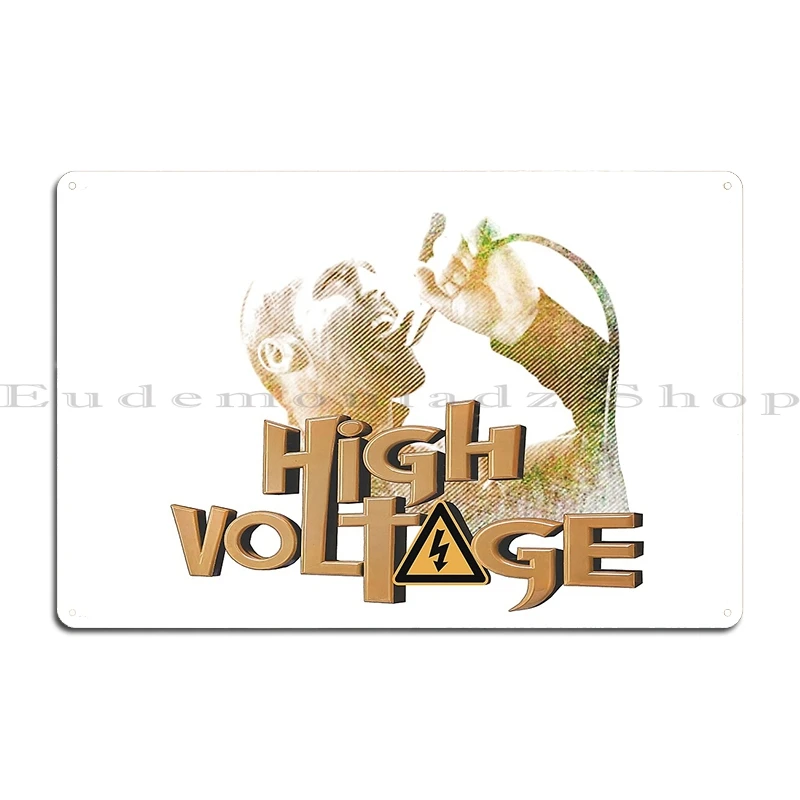 خطر الجهد العالي تسجيل Ppleater علامة معدنية تصميم غرفة المعيشة نادي تخصيص صدئ الجهد العالي تحذير تين تسجيل ملصق