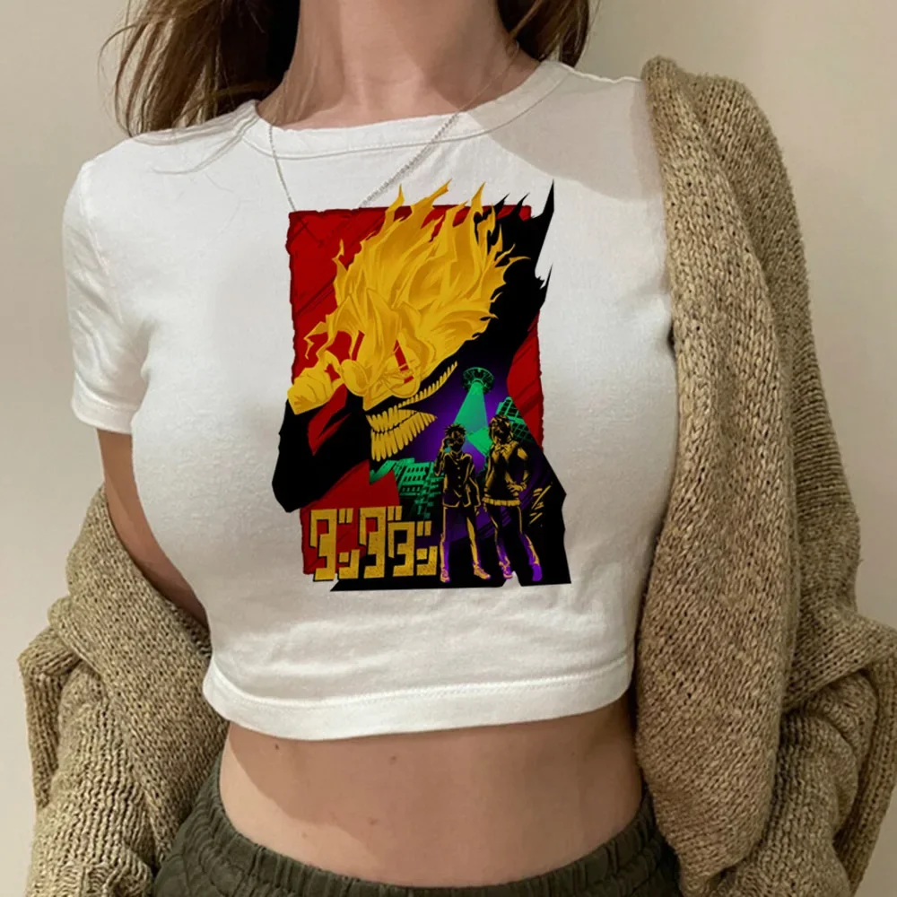 صالح ليندو بيبي دول جيارو الجنية موخير Camisetas Dandadan Okarun المحاصيل Recortado Lindo سليم Harajuku الملابس الجمالية الشارع الشهير