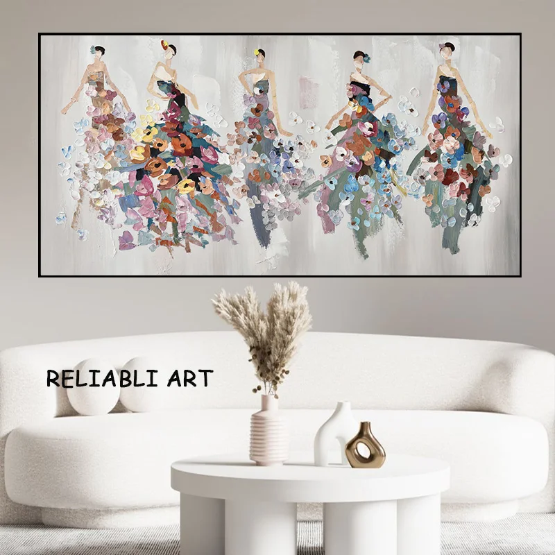Abstract Dancing Music Model Catwalk Portrait Posters and Prints Canvas Painting Wall Art for Living Room Home Decor No Frame