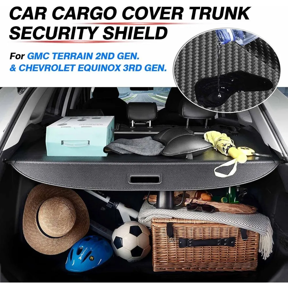 غطاء صندوق السيارة قابل للسحب لتضاريس تشيفي إكوينوكس/جي إم سي، حماية لأمتعة البضائع في جميع الأحوال الجوية