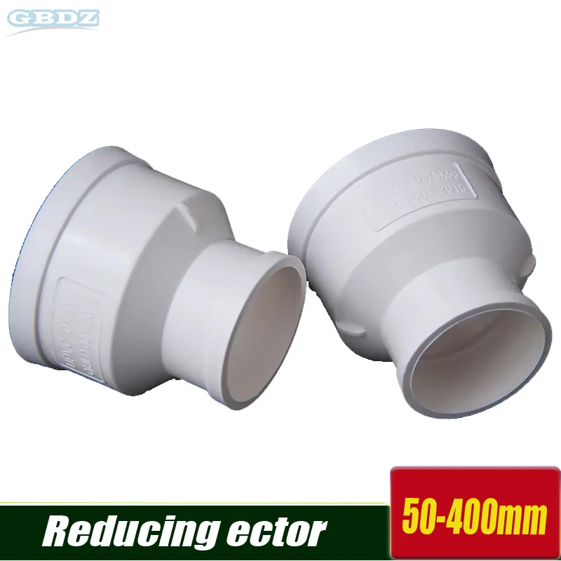

White PVC Reducing Straight Connector Inner Dia 50 75 110 160 200 250 315 400mm Drain Pipe Adapter Drainage Fittings