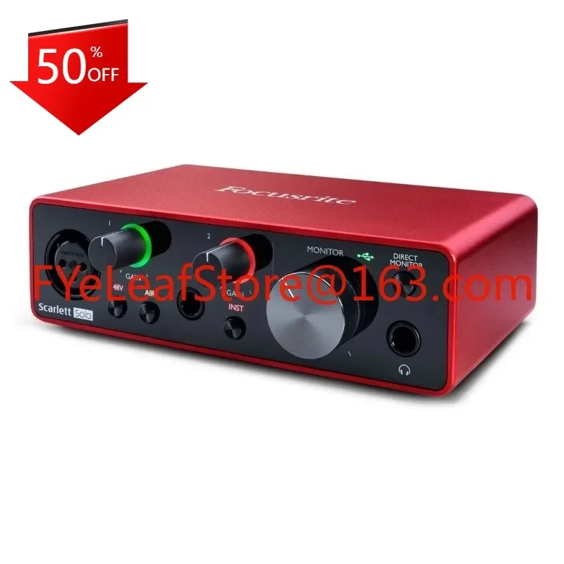 Scarlett SOLO3 (3rd Gen) Audio Interface USB Recording Guitar Headphone External Amplifier Mic Preamp Sound Card