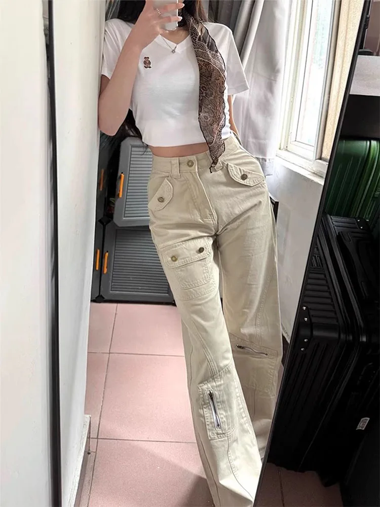 

Loose High Waist Wide Leg Jeans Women's American Sle Workwear Bootcut Pants Summer Slimming Straight Cut Floor-Length