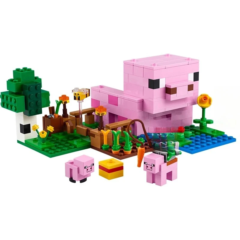 

New product set MC My Mini World Game Series building Blocks Baby Pig House model children's Christmas Gift Assembly Toy