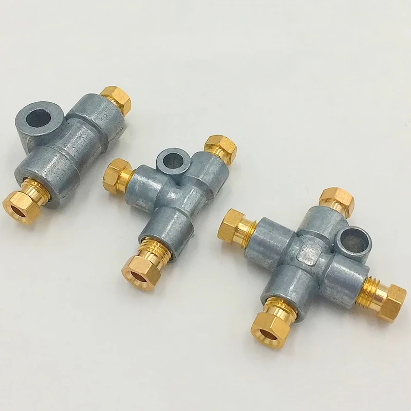 2 Way/3 Way/4 Way Junction Block 4T-8-8L+PA+PB/3T-8-8L Oil Distributor/Separator Valve/Divider For CNC Machine Zinc Alloy