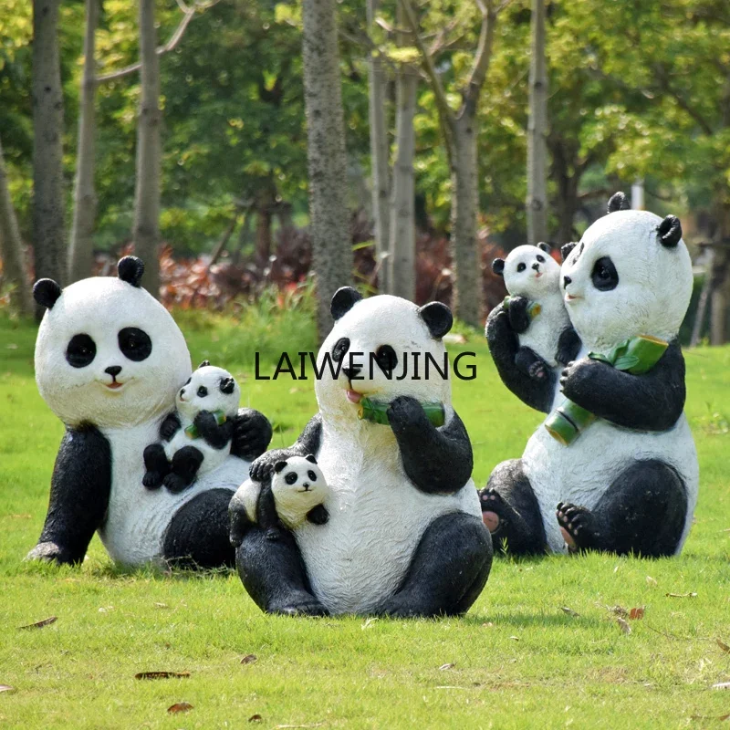 HLZ Outdoor Garden Garden Simulation Panda Ornament Park Lawn Cartoon Animal Decoration