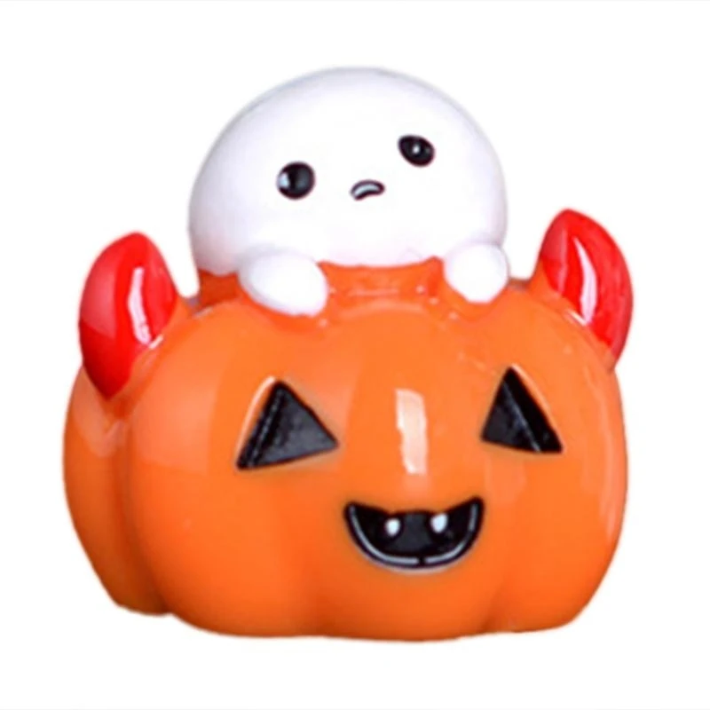 97QCカボチャのゴースト図形漫画ハロウィーンデコレーションお祝いのお祝い樹脂飾り