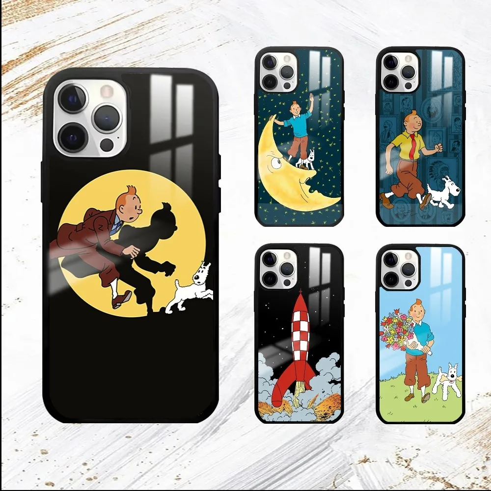 Funny The Adventures Of T-tintins Phone Case For iPhone 16 15 14 13 12 11 Pro Max Plus Mini PC Mirror Fashion  phone case