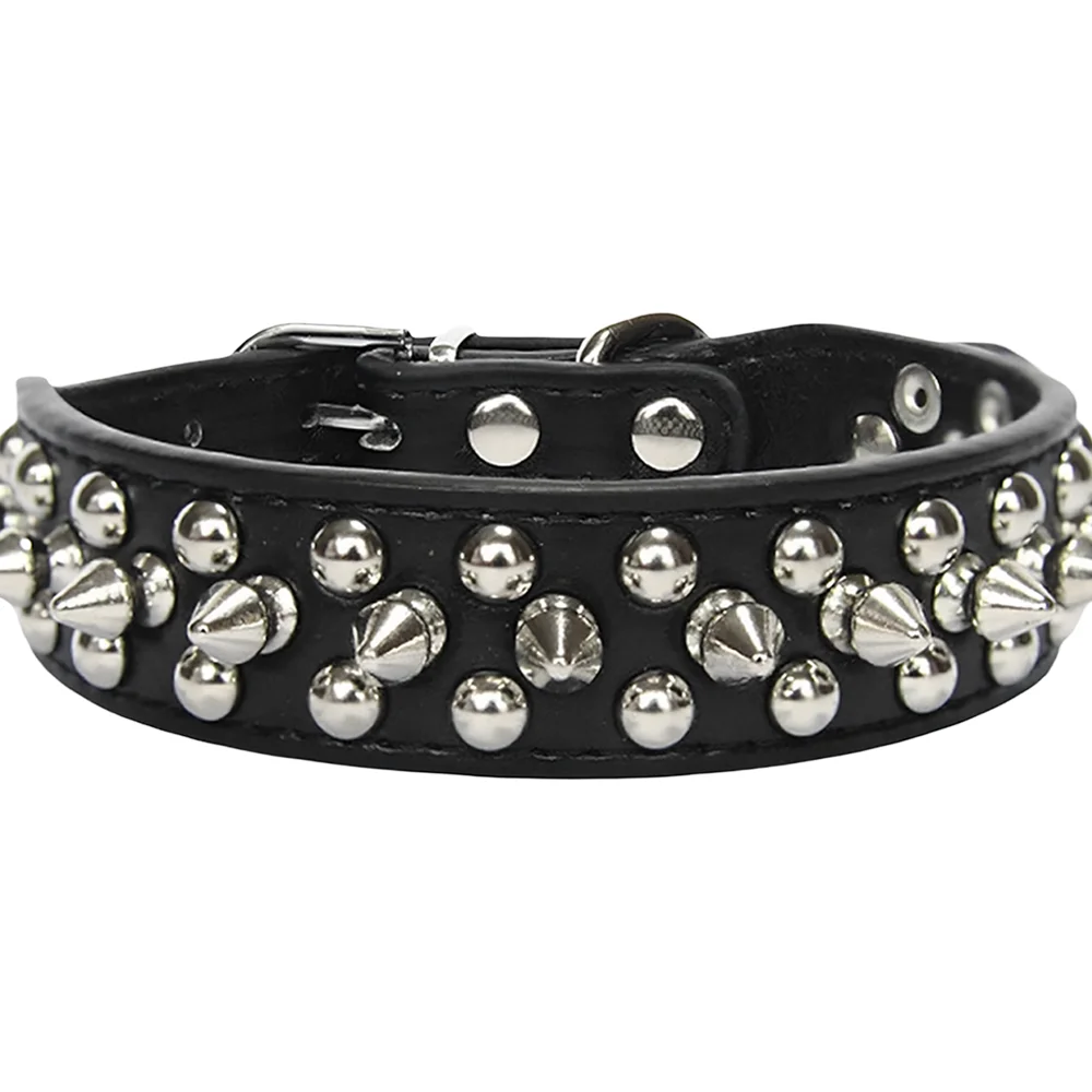 Adjustable Studded Dog Collar For Medium And Large Dogs Punk Style_voghion.com